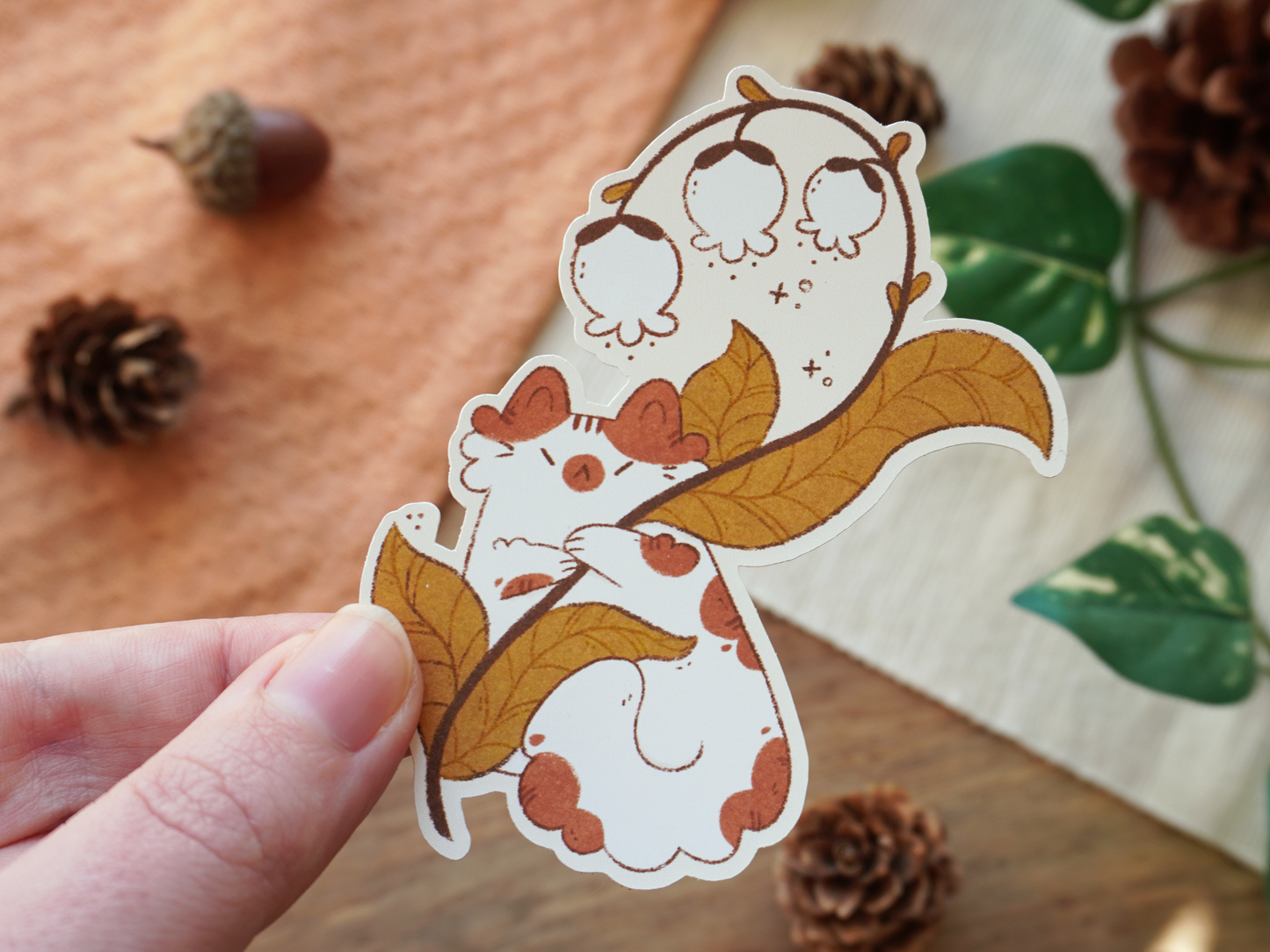 Lily of the Valley Cat Sticker