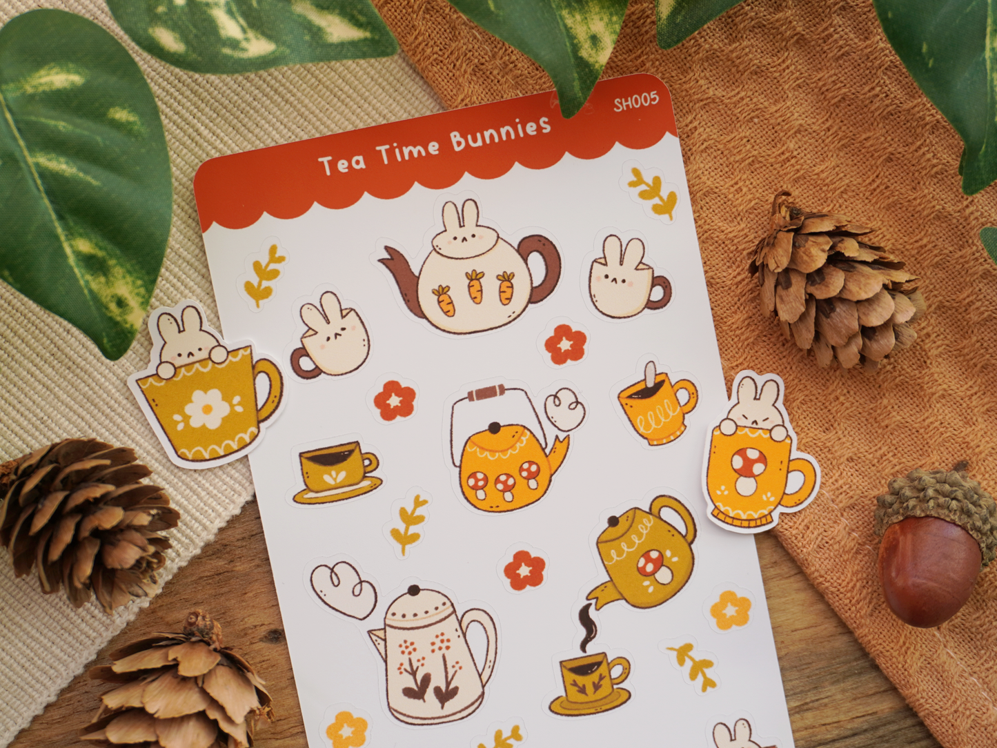 Tea Time Bunnies Sticker Sheet