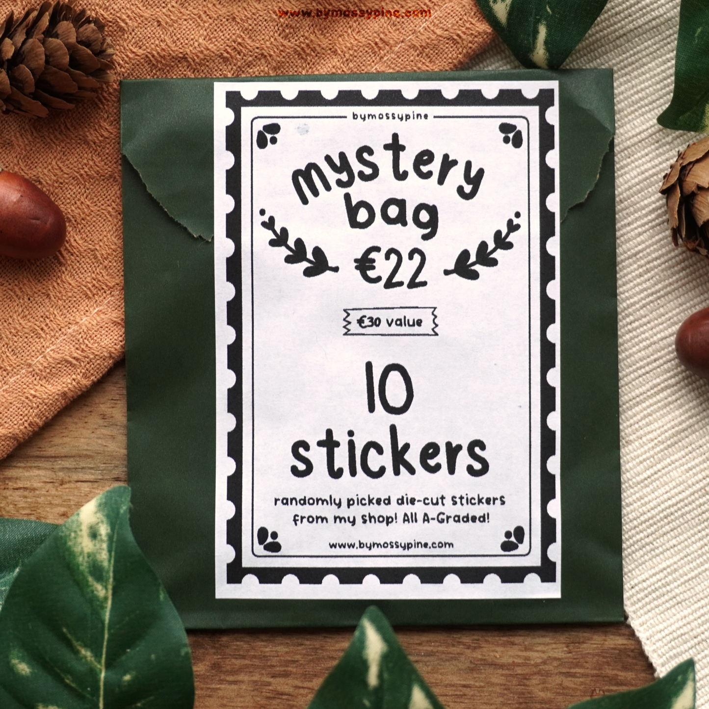 A-Grade Sticker Mystery Bag | 10 die-cut stickers - Bymossypine