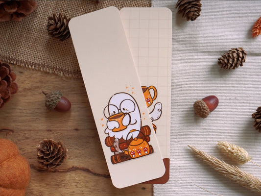 Books & Tea Ghost Bookmark - Bymossypine