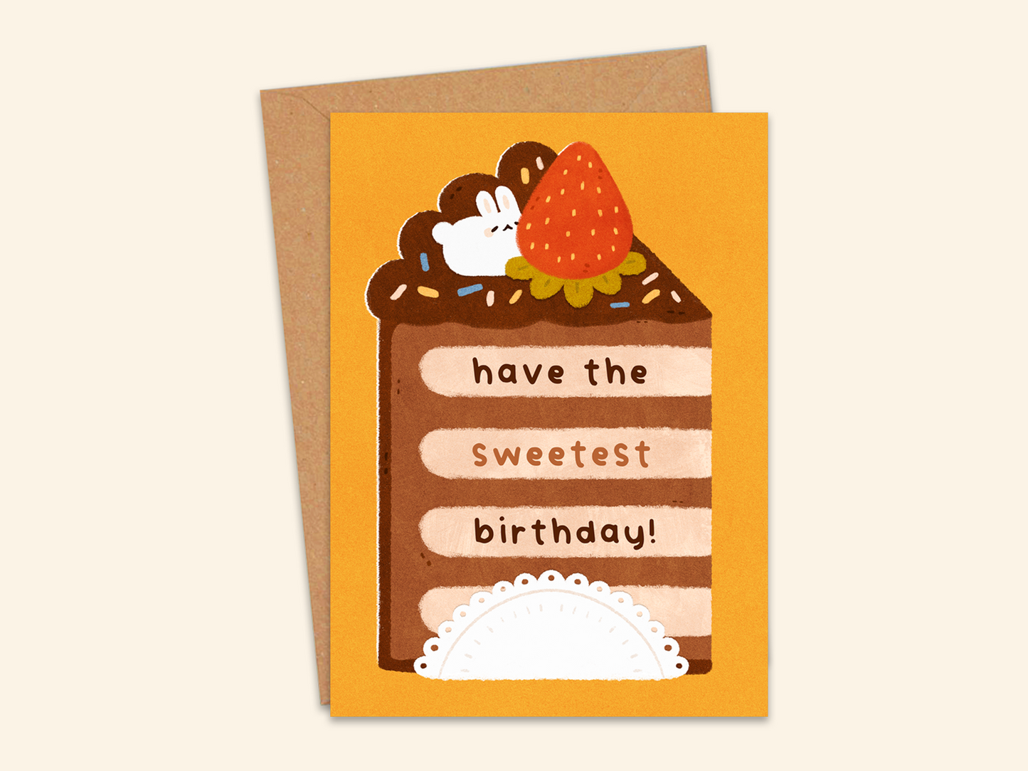 Bunny Cake Birthday Card A6 - Bymossypine