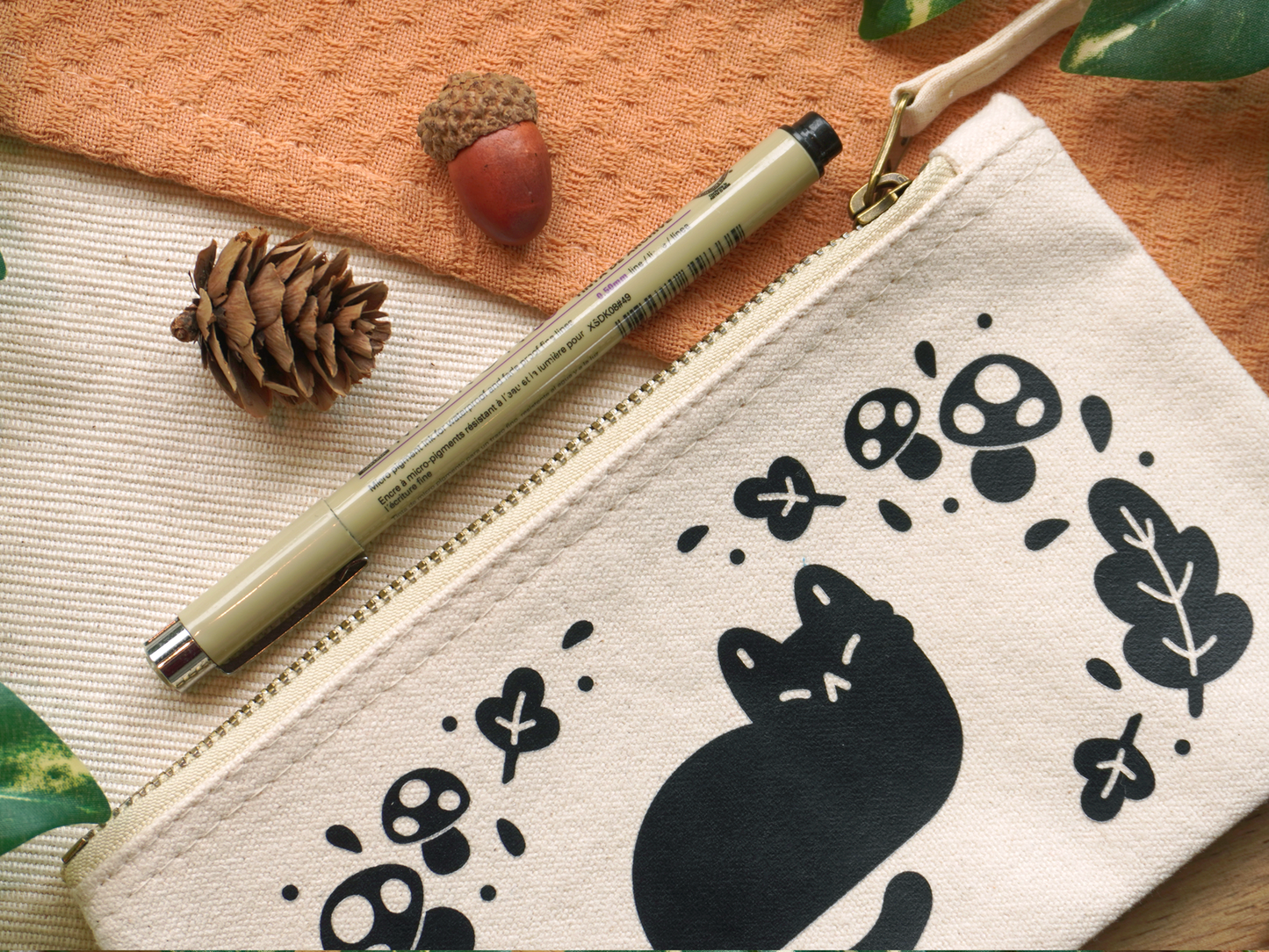 Canvas Pouch Autumn Cat - Bymossypine