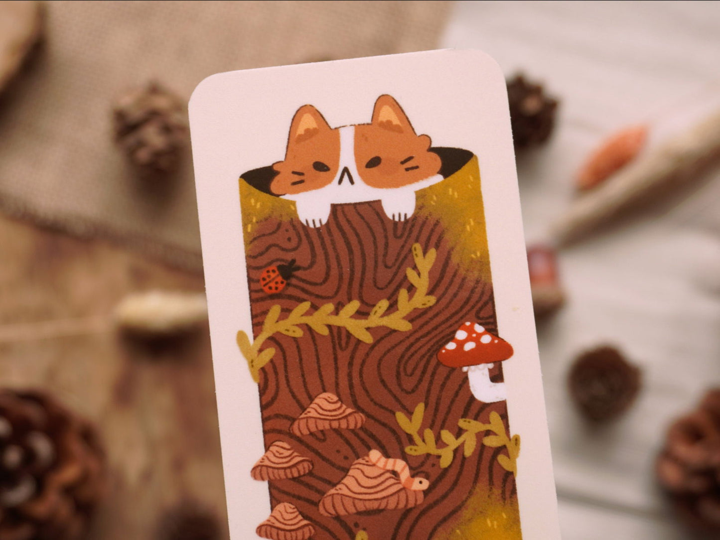 Cat Log Bookmark - Bymossypine