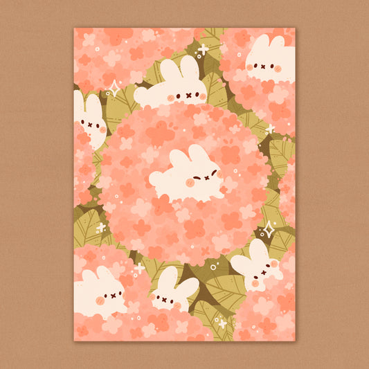 A6 Print Pink Bunnies - Mossy Mail May & June 💌
