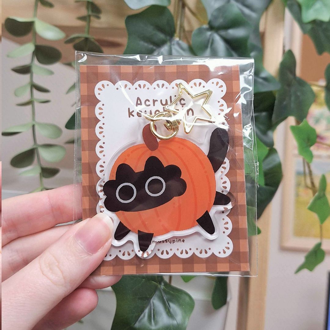 Pumpkin Cat Acrylic Keychain