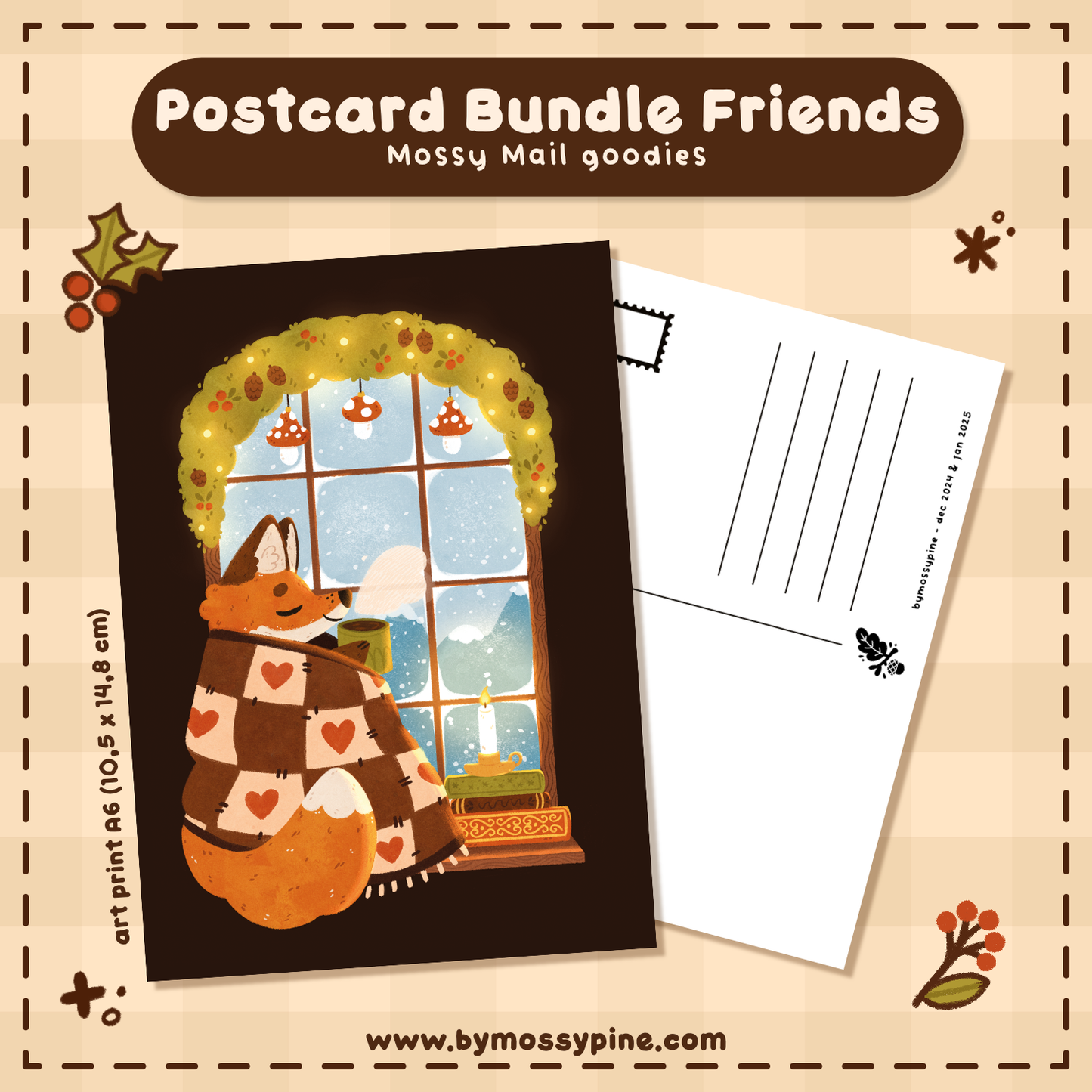 A6 Postcard - Past Mossy Mail December & February