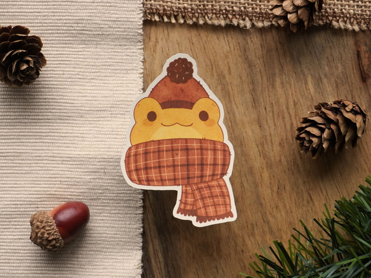 Scarf Frog Sticker - Bymossypine