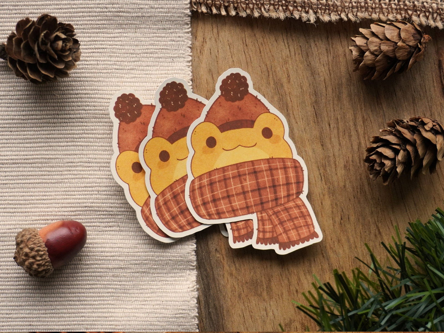Scarf Frog Sticker - Bymossypine