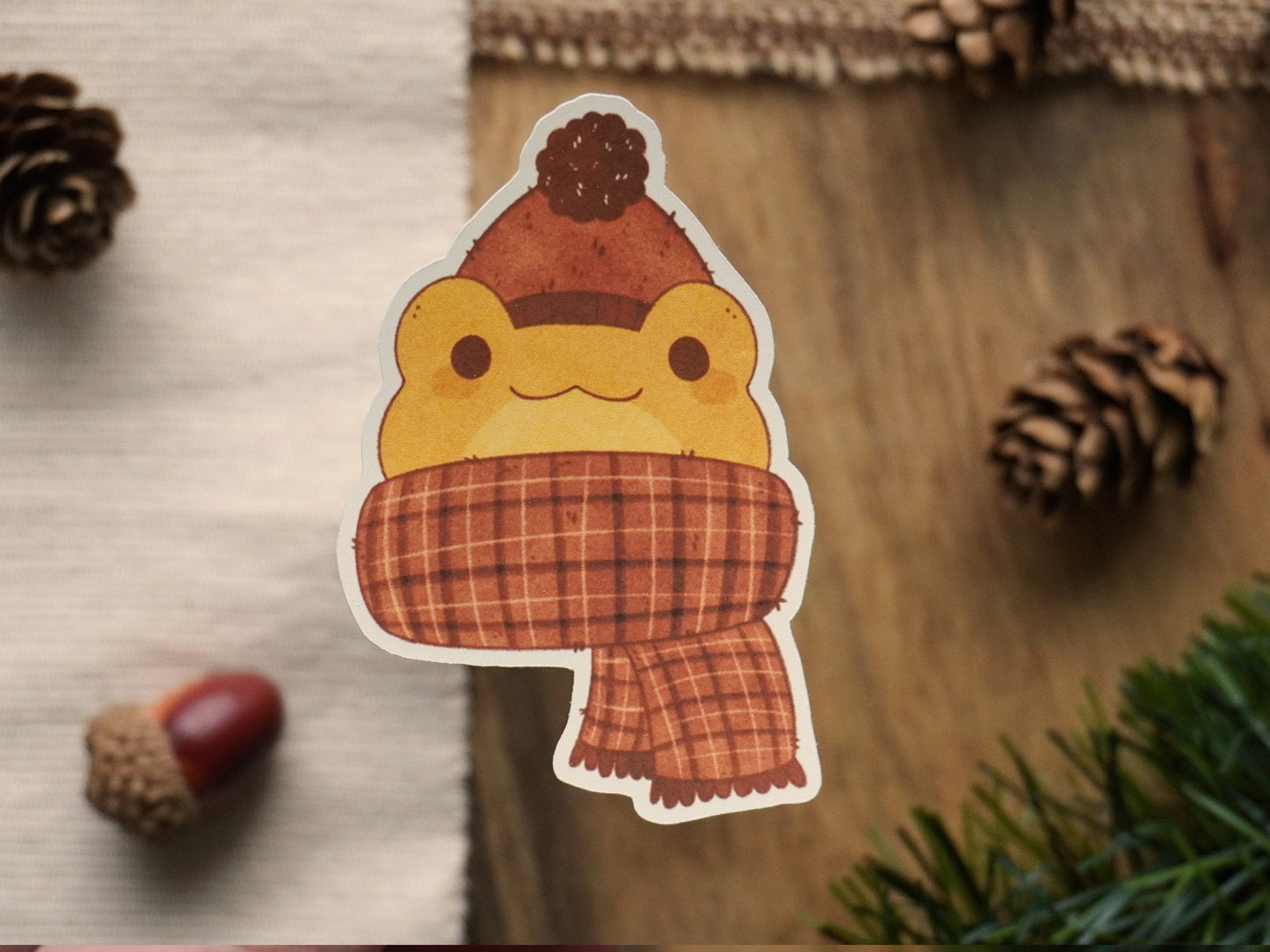 Scarf Frog Sticker - Bymossypine