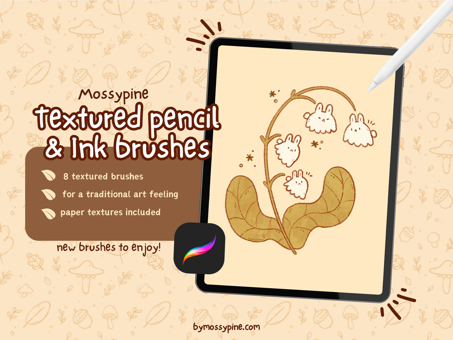 MossyPine’s Digital Art Brushes Pack for Procreate