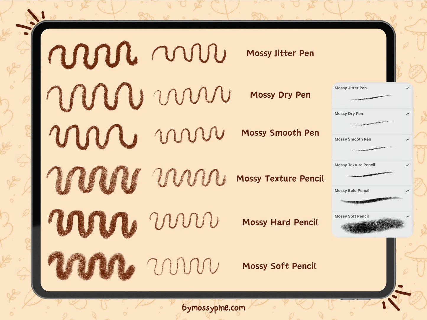 MossyPine’s Digital Art Brushes Pack for Procreate