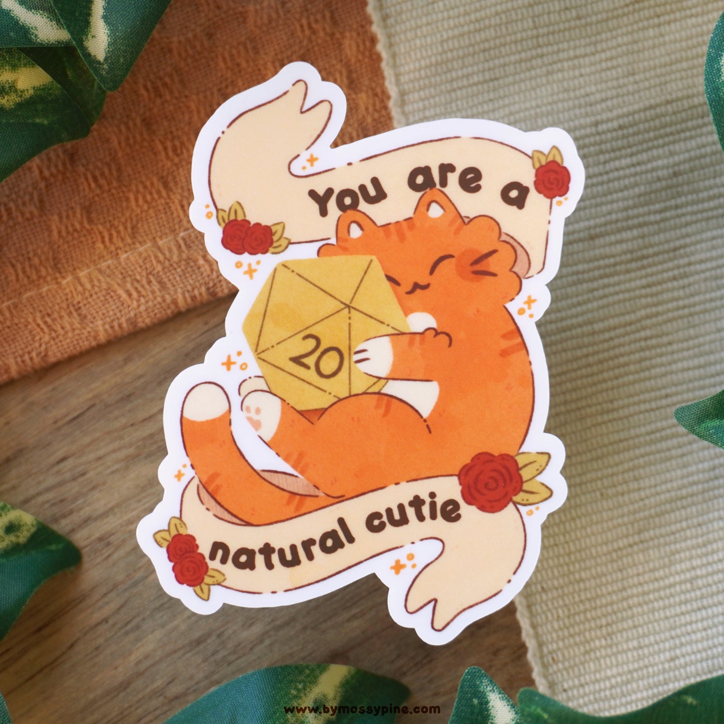 Natural Cutie D20 Cat Vinyl Sticker