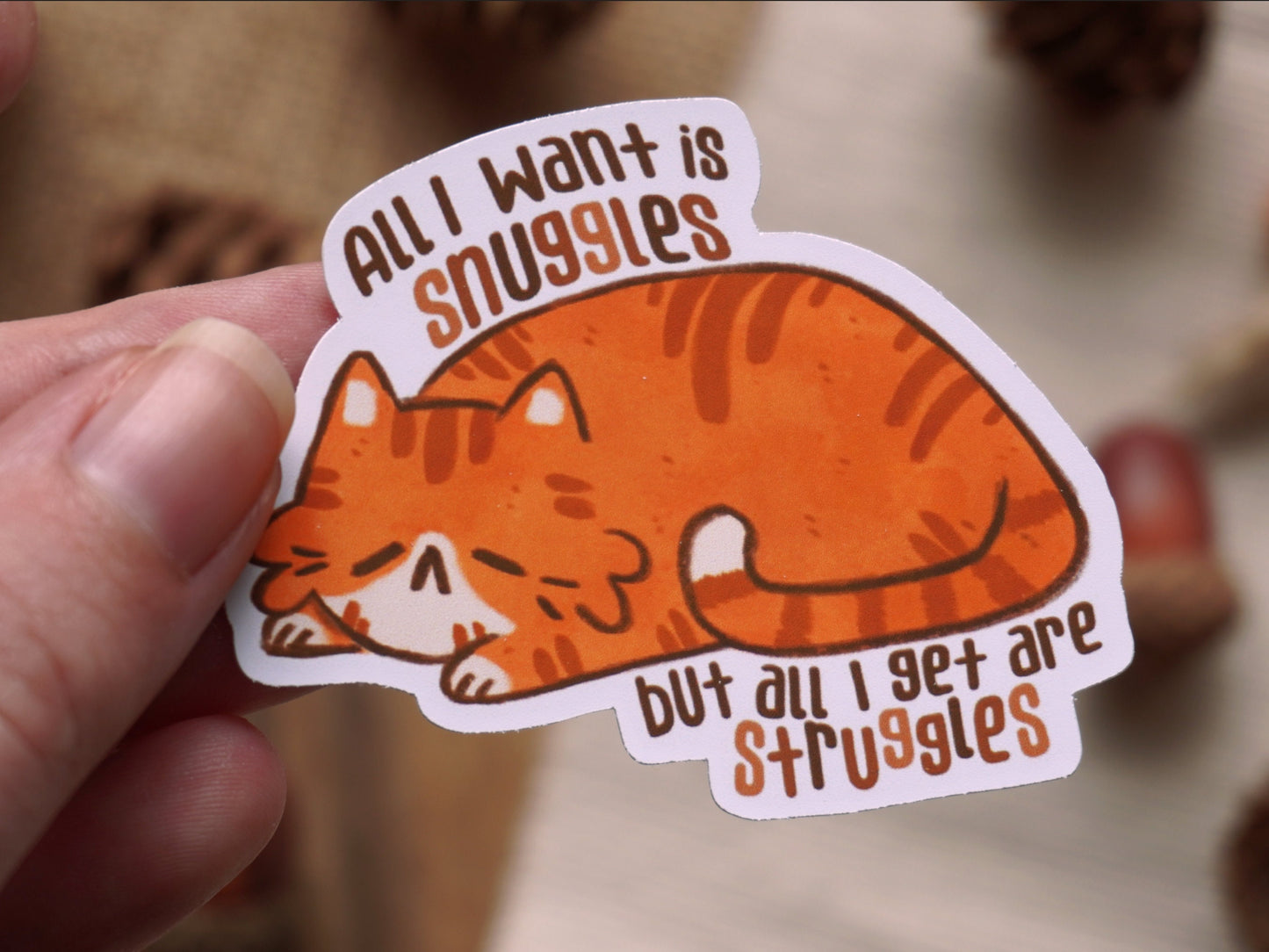 Struggles Cat Sticker