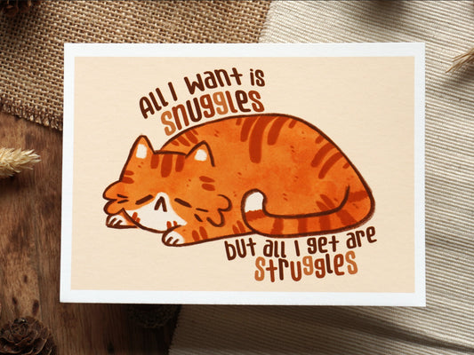 Struggles Cat Art Print