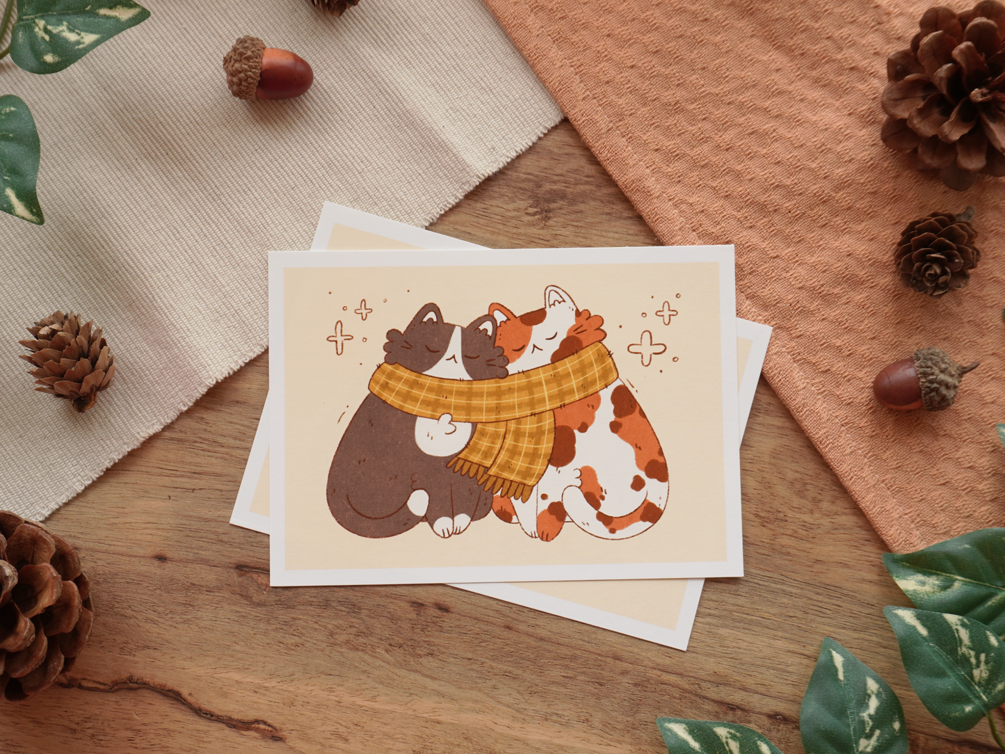 Scarf Cats Print