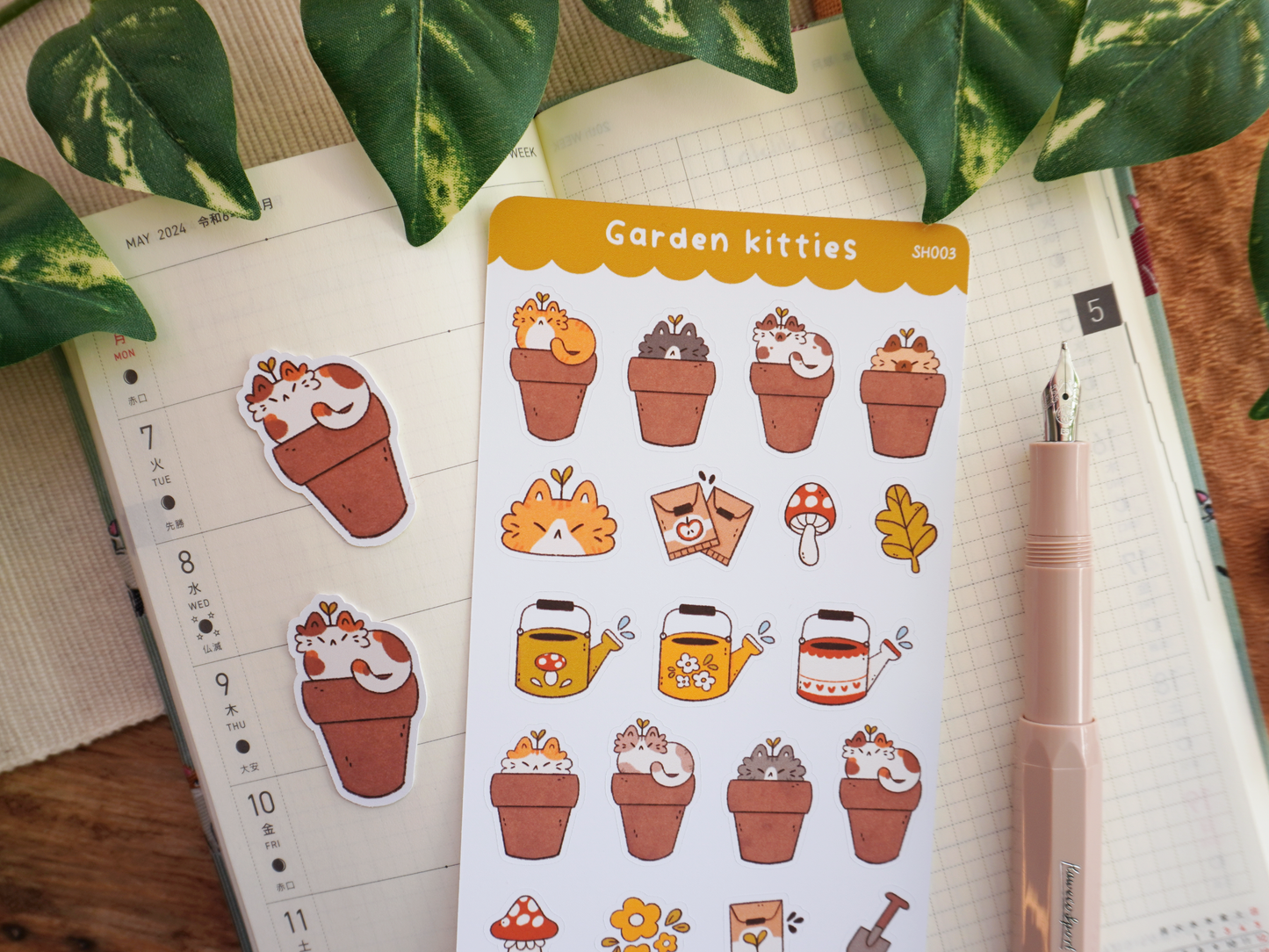 Garden Kitties Sticker sheet