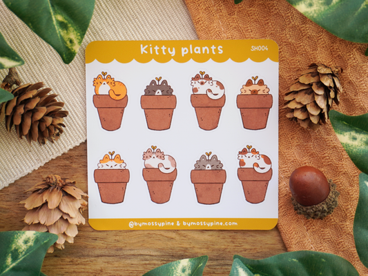Kitty Plants Mini Sticker Sheet