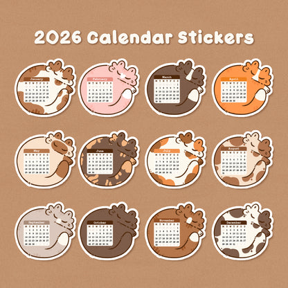 2026 Planner Calendar Cat Stickers