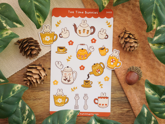 Tea Time Bunnies Sticker Sheet