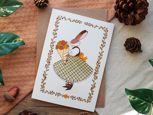 Spring Bunny Greeting Card A6