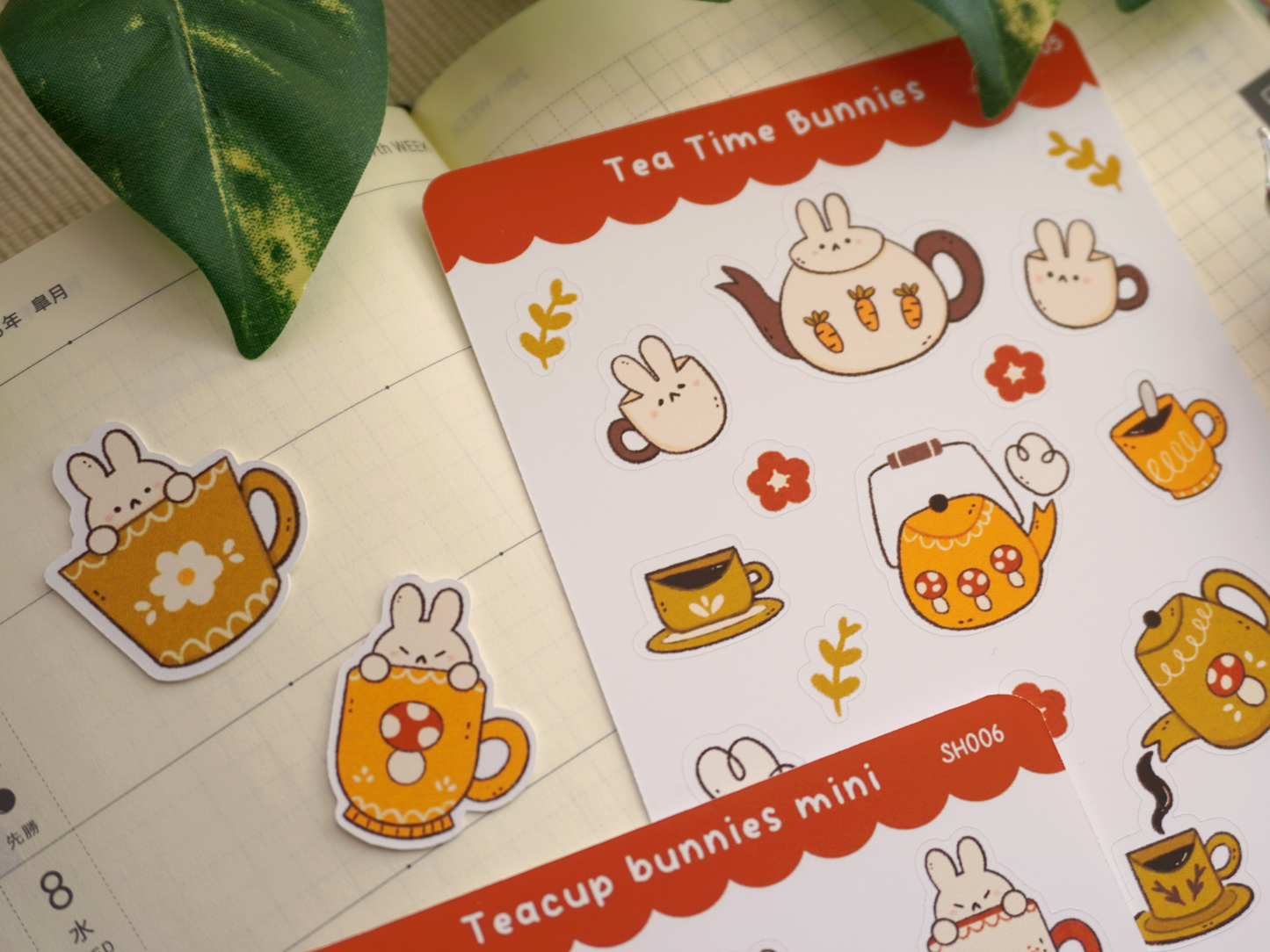 Tea Time Bunnies Sticker Sheet