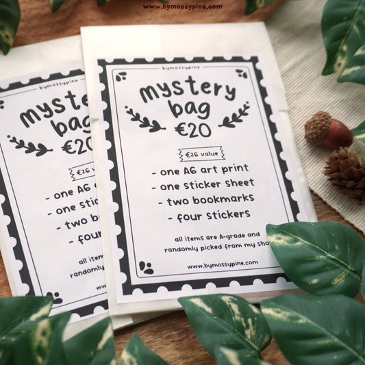 A-Grade Mystery Bag | Sticker(sheet)s, Print, Bookmarks - Bymossypine
