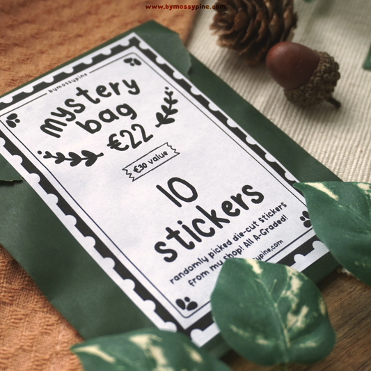 A-Grade Sticker Mystery Bag | 10 die-cut stickers - Bymossypine