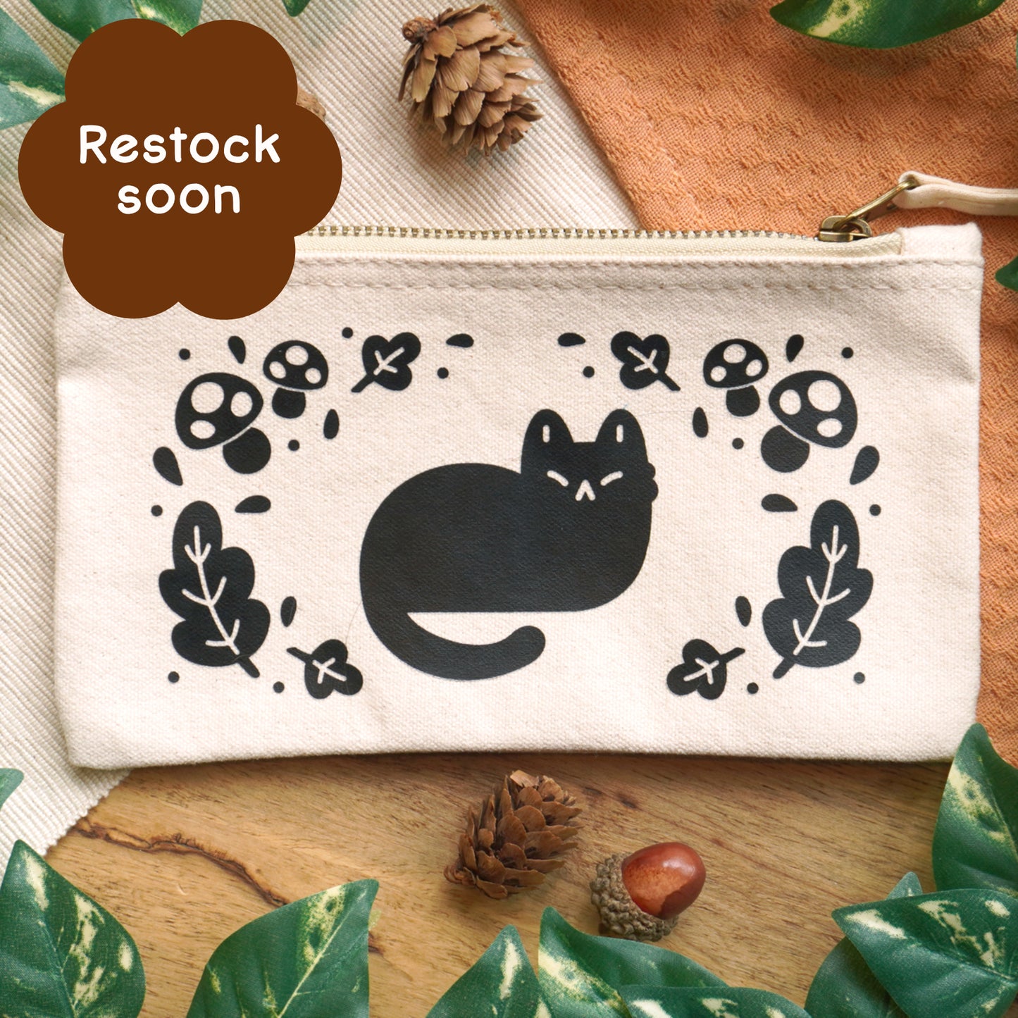 Canvas Pouch Autumn Cat