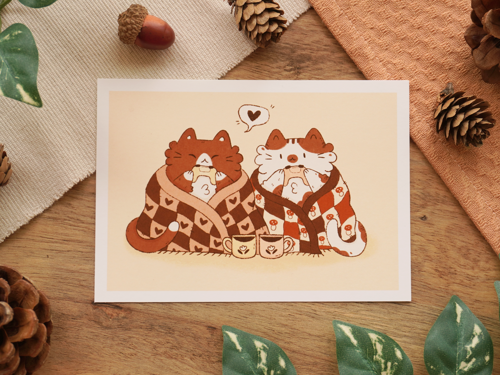 Cozy Blanket Cats Print - Bymossypine