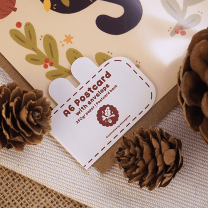 Black Kitty Christmas | Single Postcard