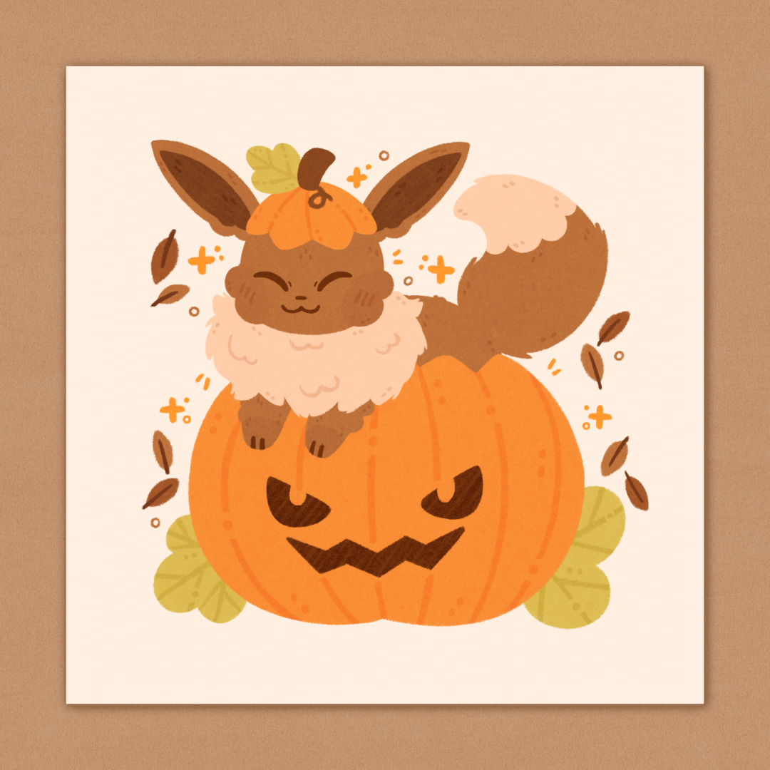 Pumpkin Cutie Square Art Print