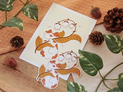 Lily of the Valley Cat Art Print - Bymossypine