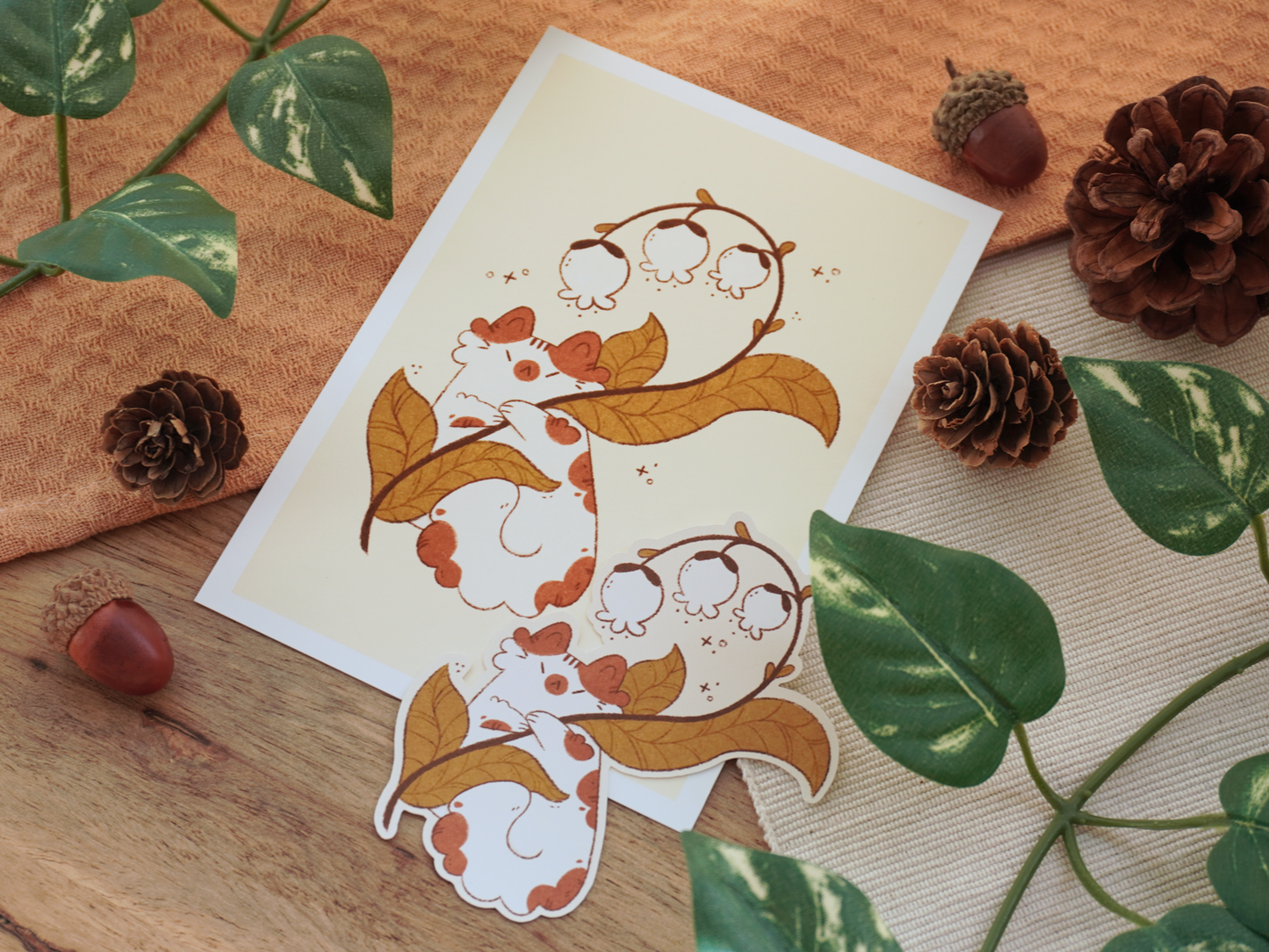 Lily of the Valley Cat Sticker - Bymossypine