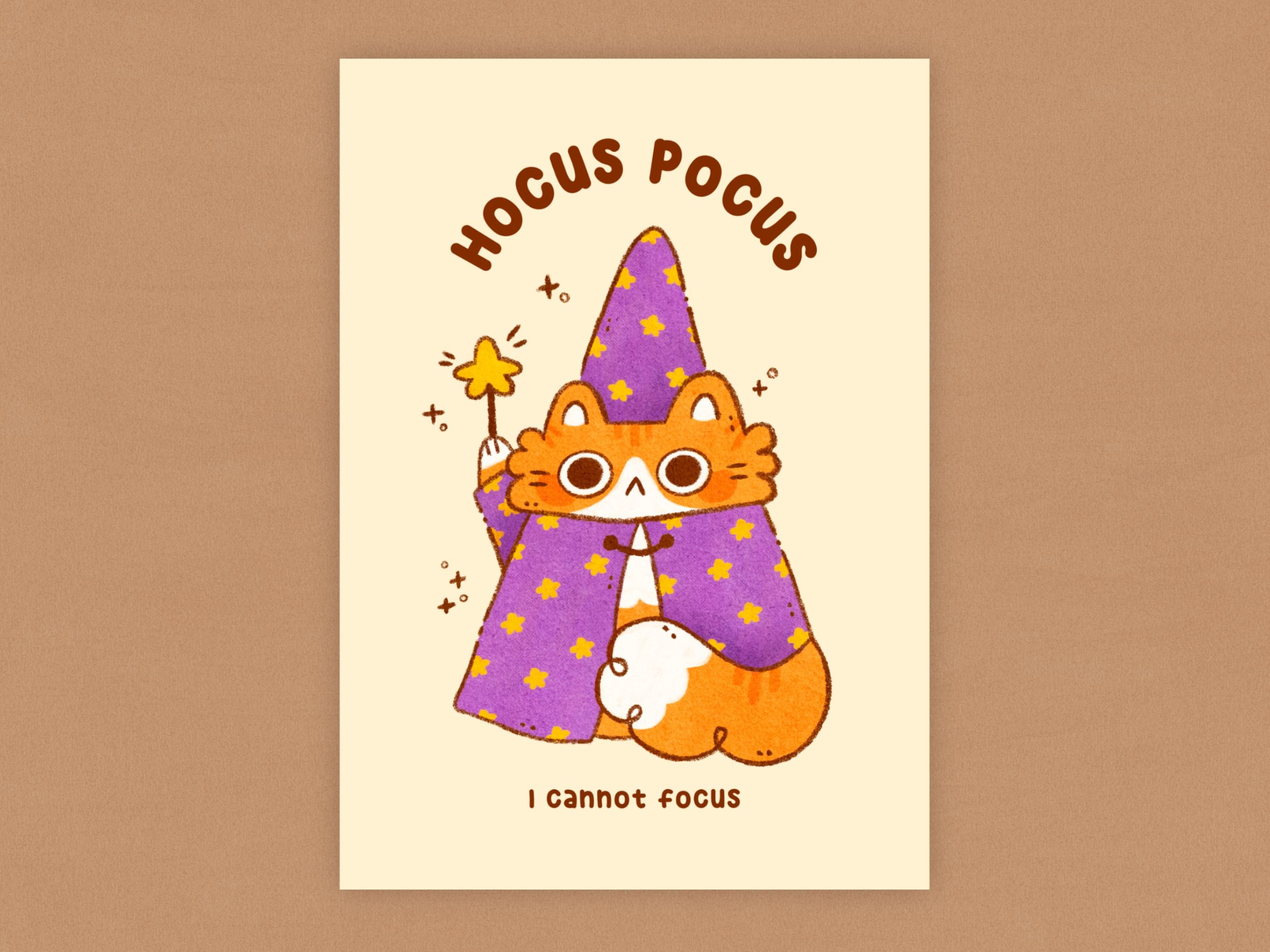 Hocus Pocus Wizard Cat Art Print – Bymossypine