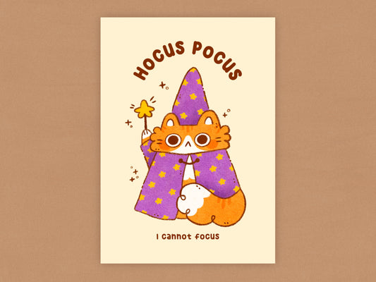 Hocus Pocus Wizard Cat Art Print