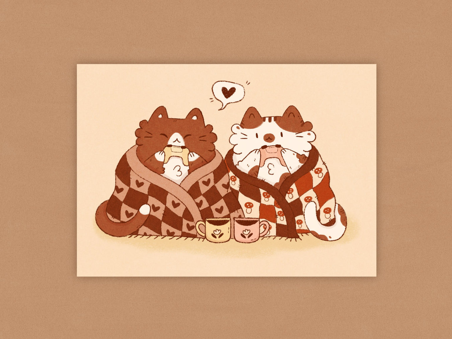 Cozy Blanket Gaming Cats Print