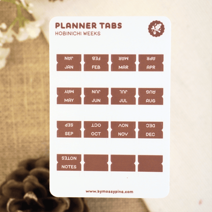 Monthly Planner Tabs | Journaling Sticker Sheet