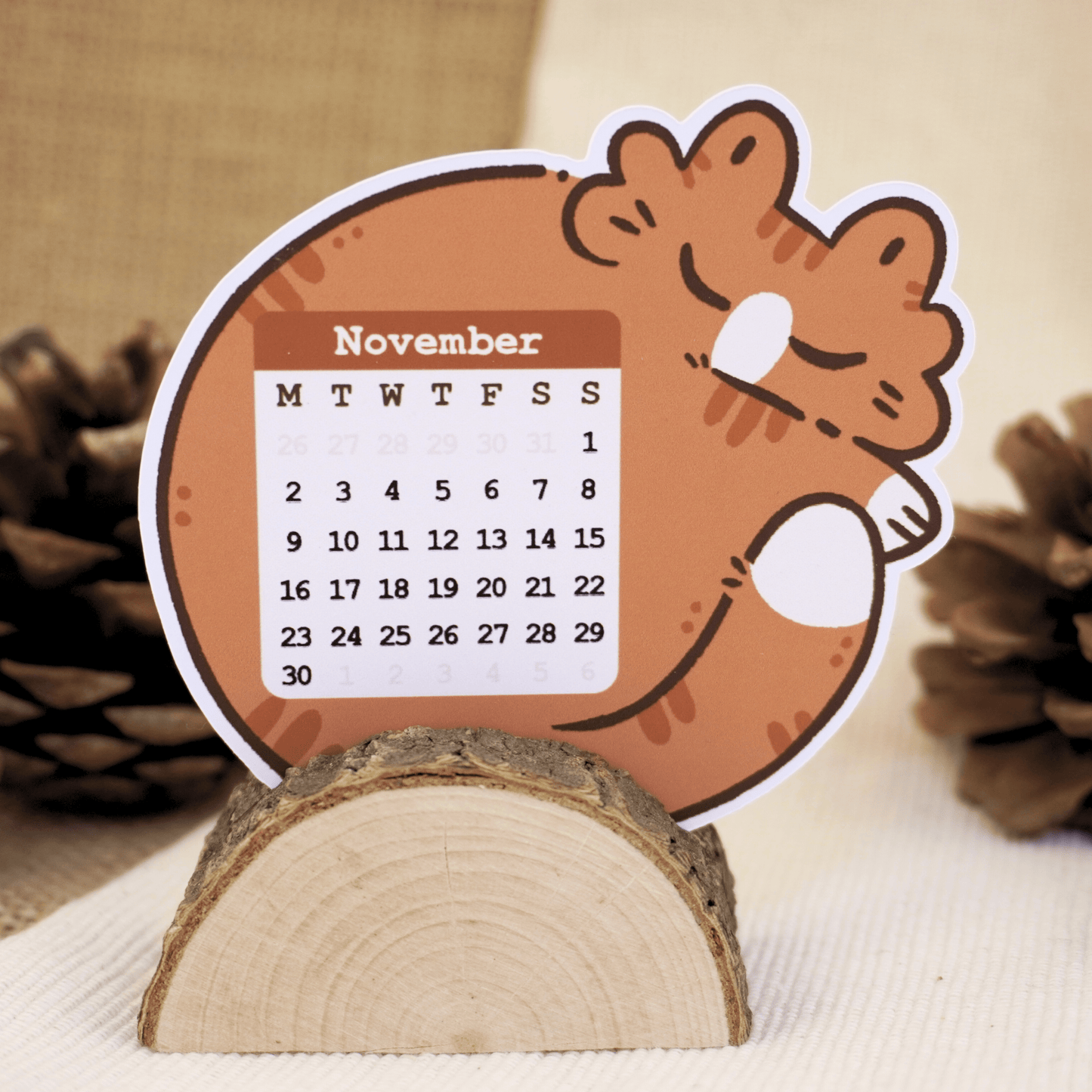 2026 Desk Calendar + Wooden Stand