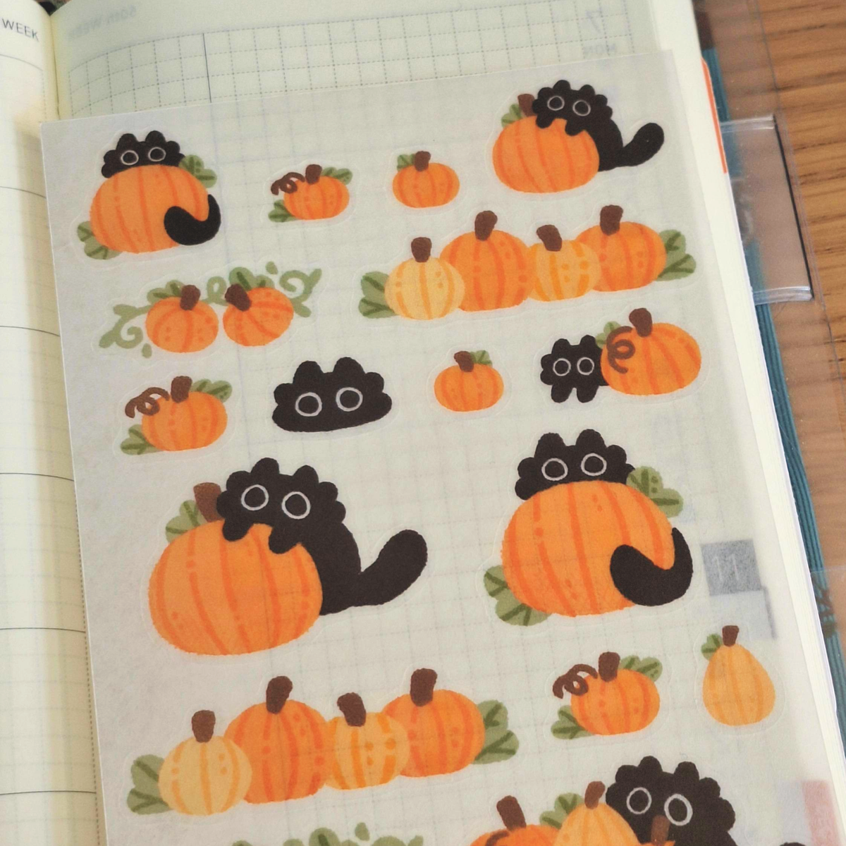 Pumpkin Cats Sticker Sheet