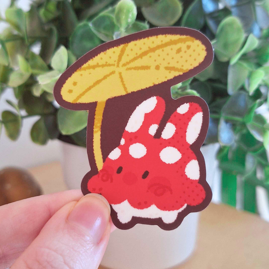 Leaf Umbrella Mushroom Bunny Sticker