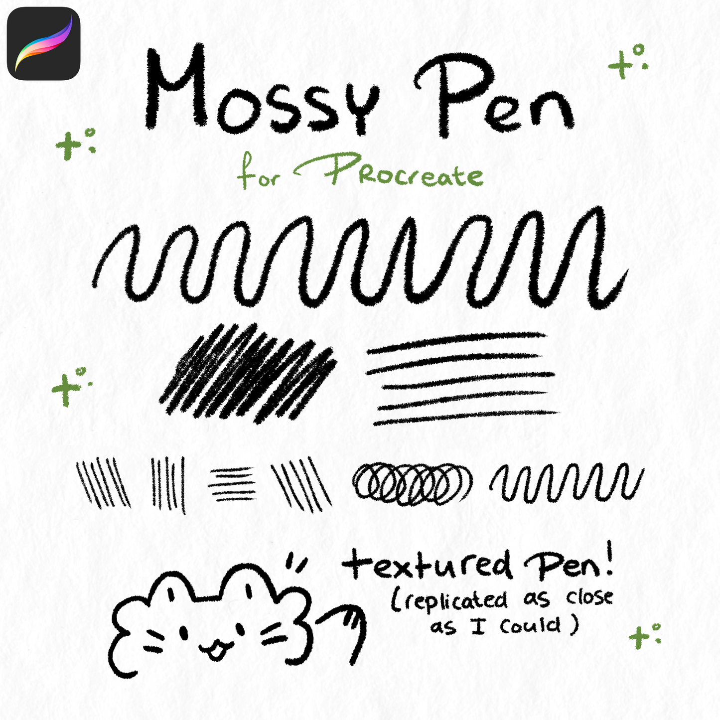 Mossy Pen | Textured Ink Brush [Procreate] 🎨