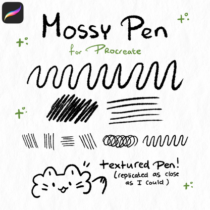 Mossy Pen | Textured Ink Brush [Procreate] 🎨