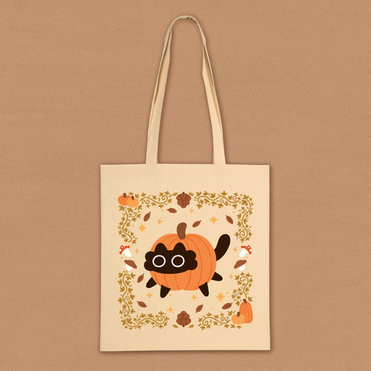 Pumpkin Cat Canvas Totebag