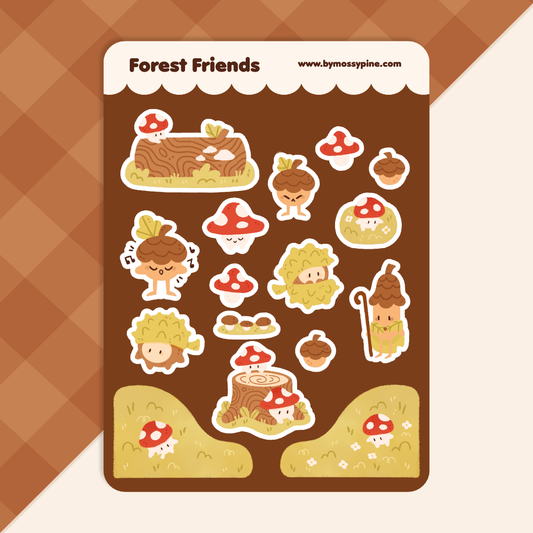 Forest Friends A6 Sticker Sheet | Mossy Mail Jan & Feb 🍂