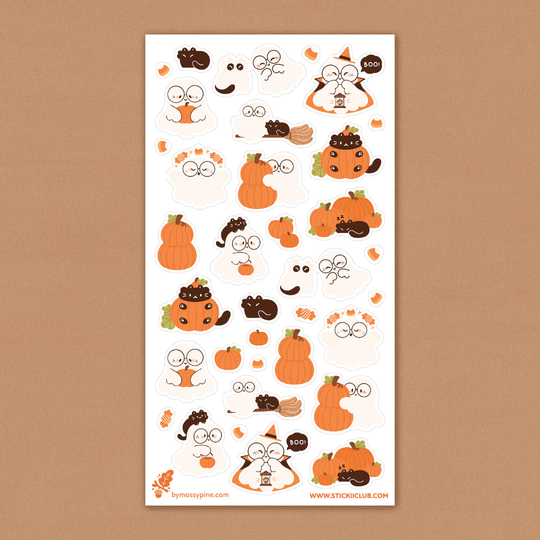 Spooky Friends Transparent Sticker Sheet Stickiiclub