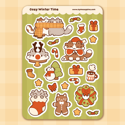 Cozy Winter Time Sticker Sheet | Mossy Mail November & December ❄️