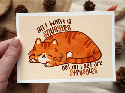 Struggles Cat Art Print - Bymossypine