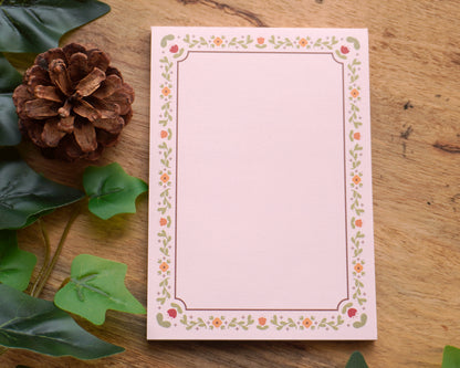 Floral Border A6 Notepad