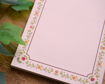 Floral Border A6 Notepad