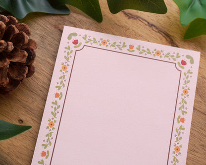 Floral Border A6 Notepad